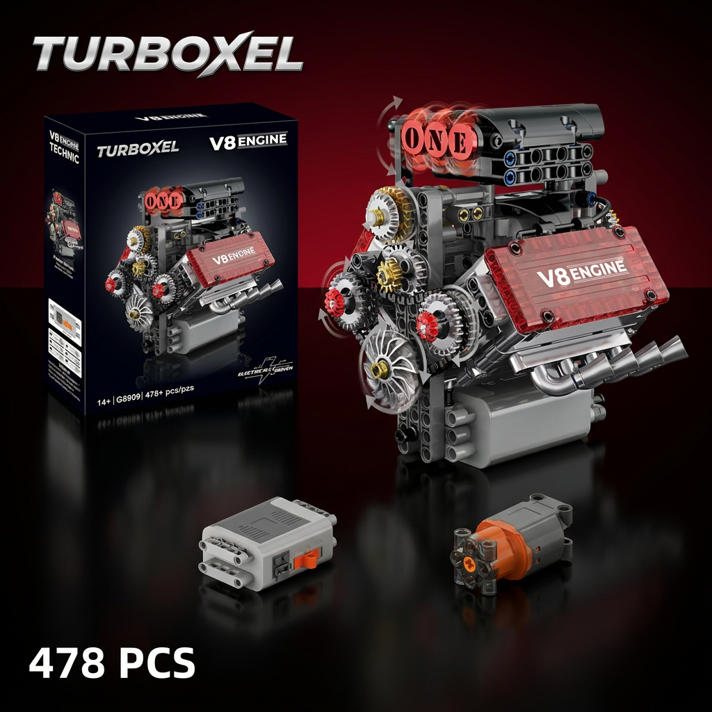 Turboxel™ Motorized V8 Engine Builder Kit