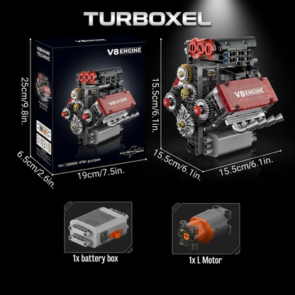 Turboxel™ Motorized V8 Engine Builder Kit