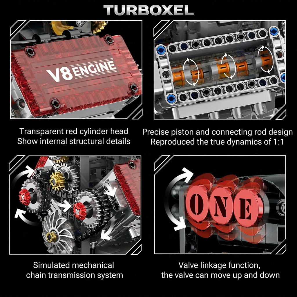 Turboxel™ Motorized V8 Engine Builder Kit