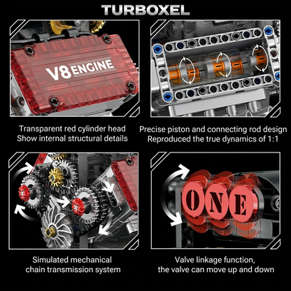 Turboxel™ Motorized V8 Engine Builder Kit